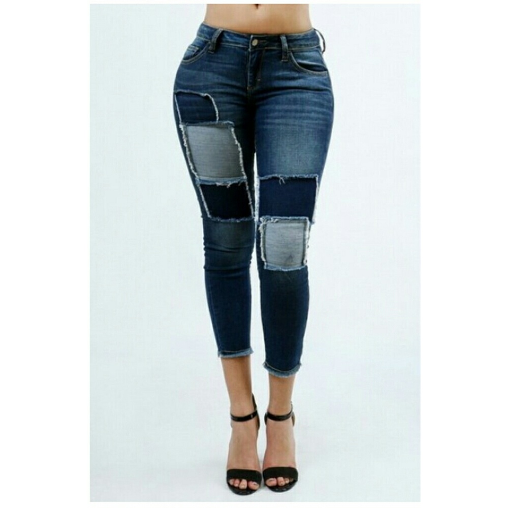 Patched Skinny Jeans